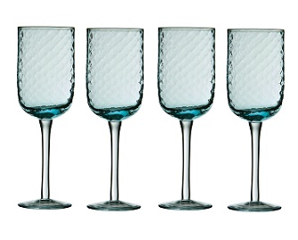 Premier Housewares Wine Glass - Set of 4 - Artic Blue [Kitchen & - Click Image to Close